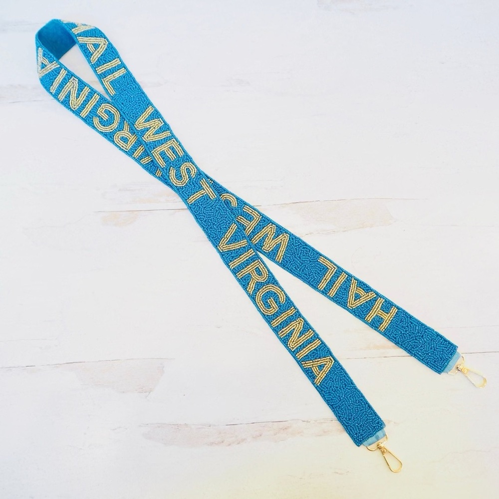 Beaded West Virginia Mountaineers Collegiate Game Day Purse Strap